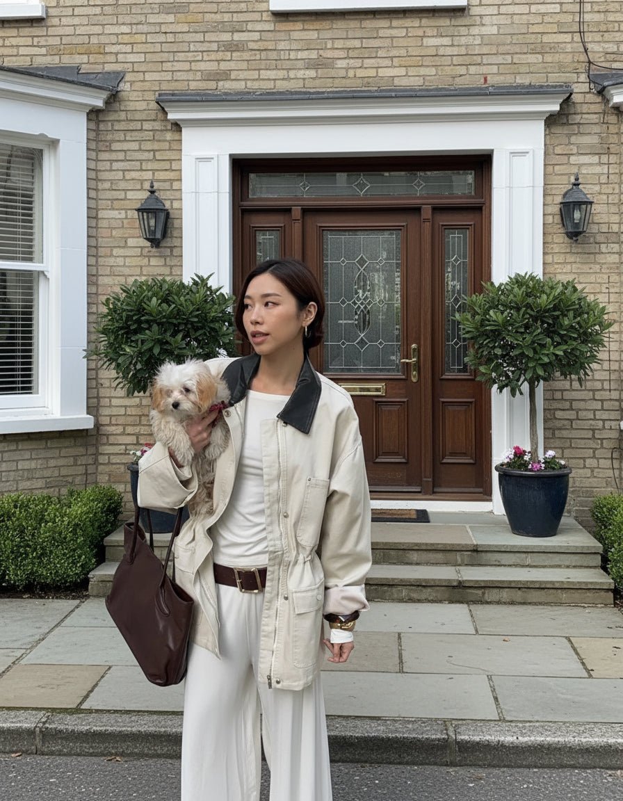 La saison oversized leather collar winter barn jacket. - GoSobiShop Boutique