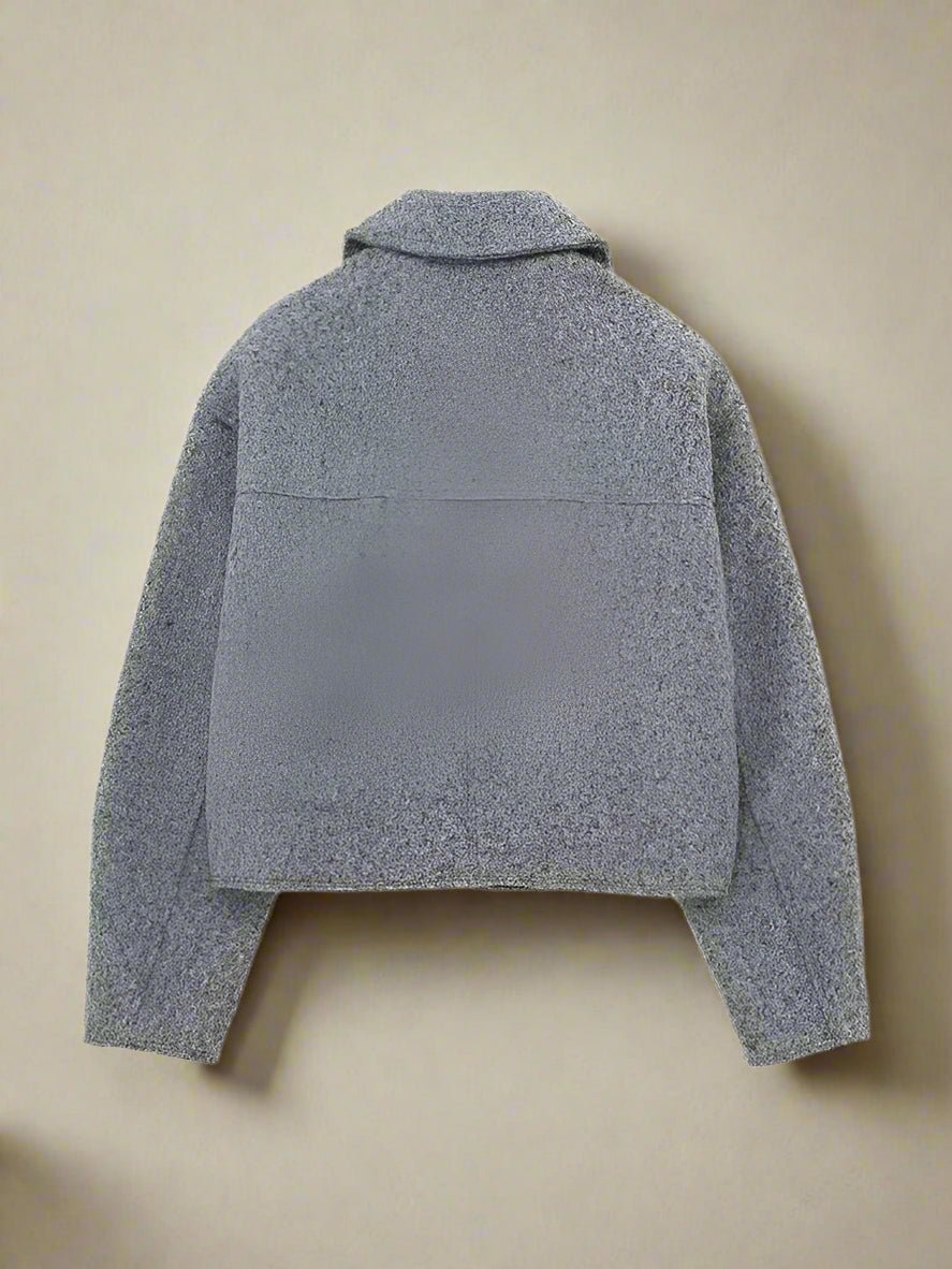 Lapel wool zipper pocket jacket fall coat - GoSobiShop Boutique