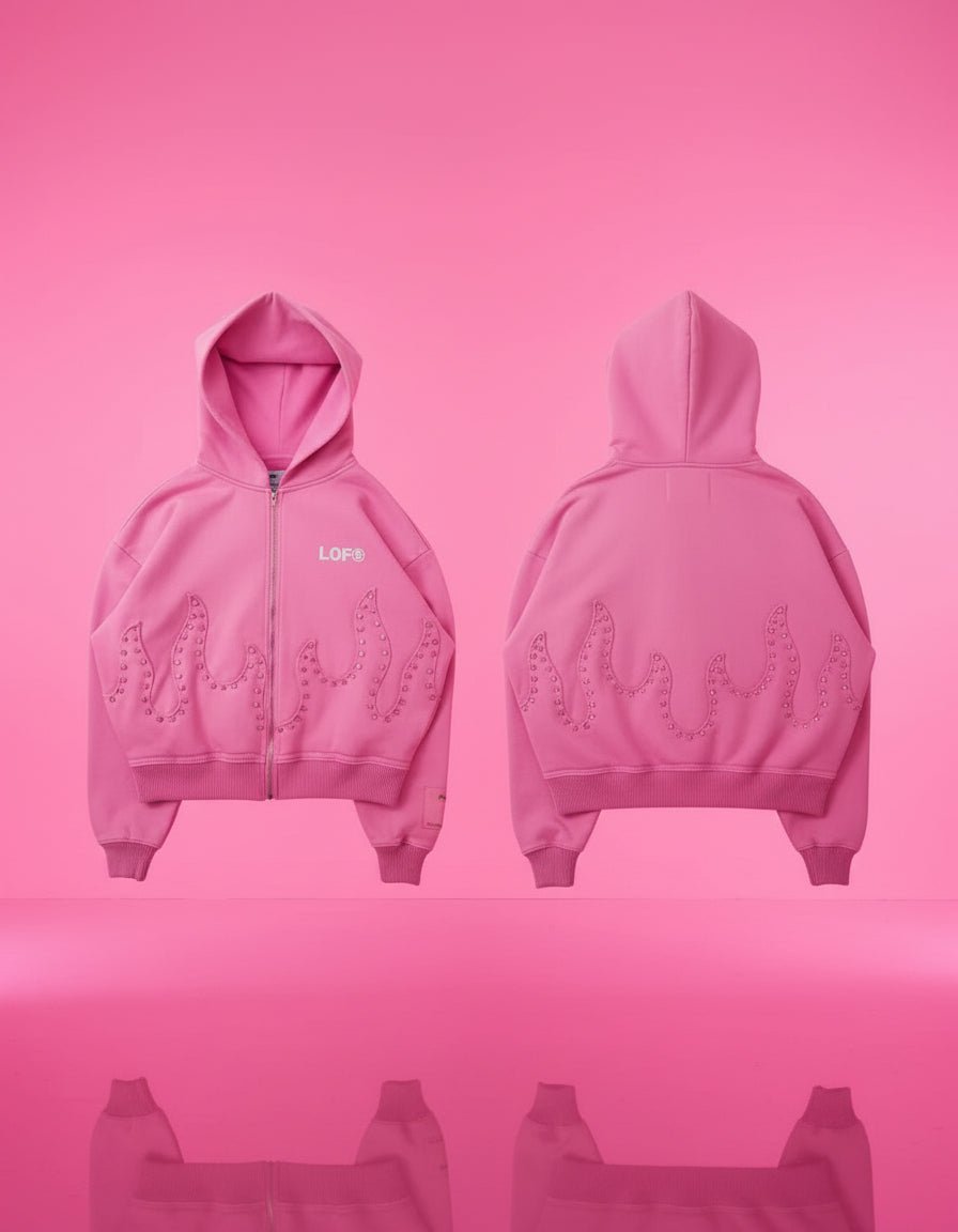 Lemons on fire flames pink hoodie. - GoSobiShop Boutique