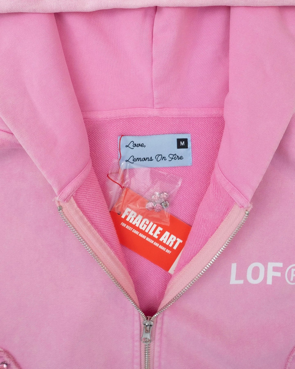 Lemons on fire flames pink hoodie. - GoSobiShop Boutique