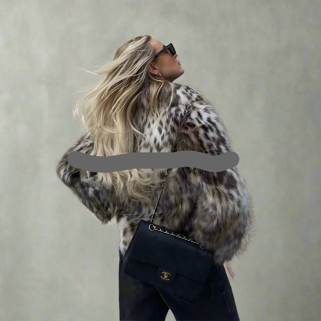 Leopard pattern faux fur coat fall coat - GoSobiShop Boutique