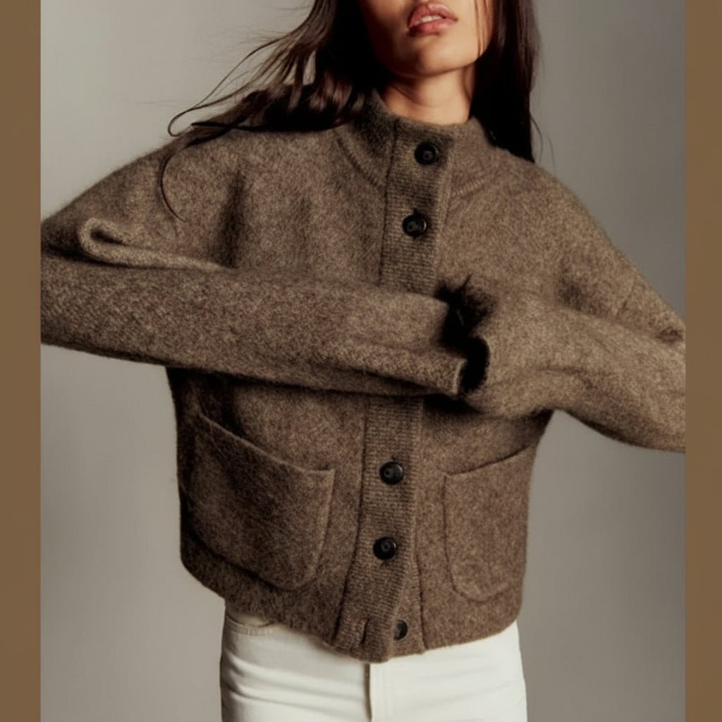 Lissa blend knit buttoned cardigan jacket - GoSobiShop Boutique