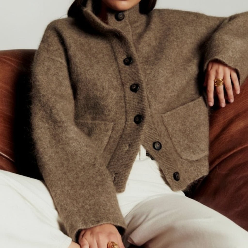 Lissa blend knit buttoned cardigan jacket - GoSobiShop Boutique