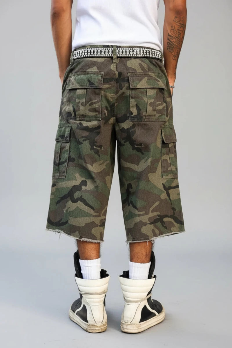 Long big boy camo jorts luxury Street wear. - GoSobiShop Boutique
