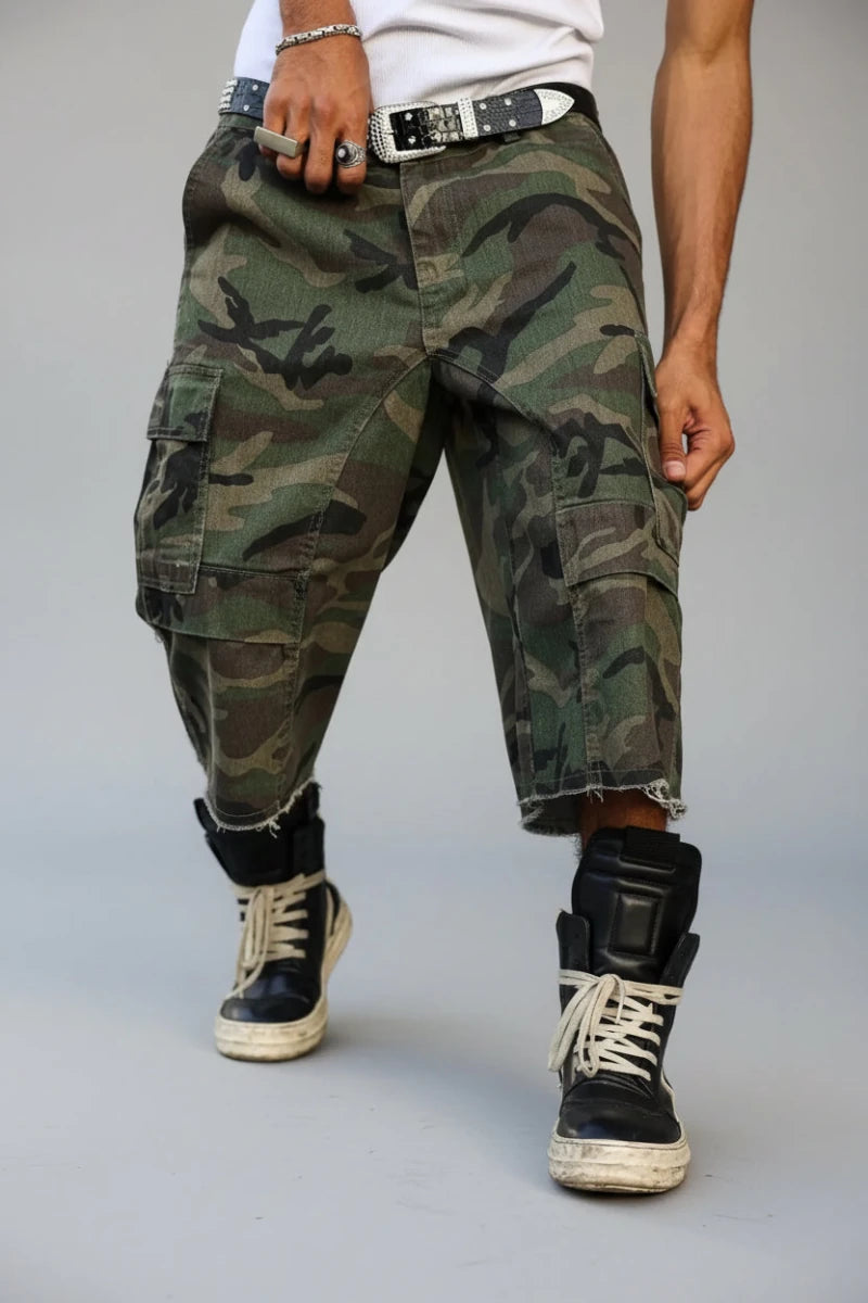 Long big boy camo jorts luxury Street wear. - GoSobiShop Boutique