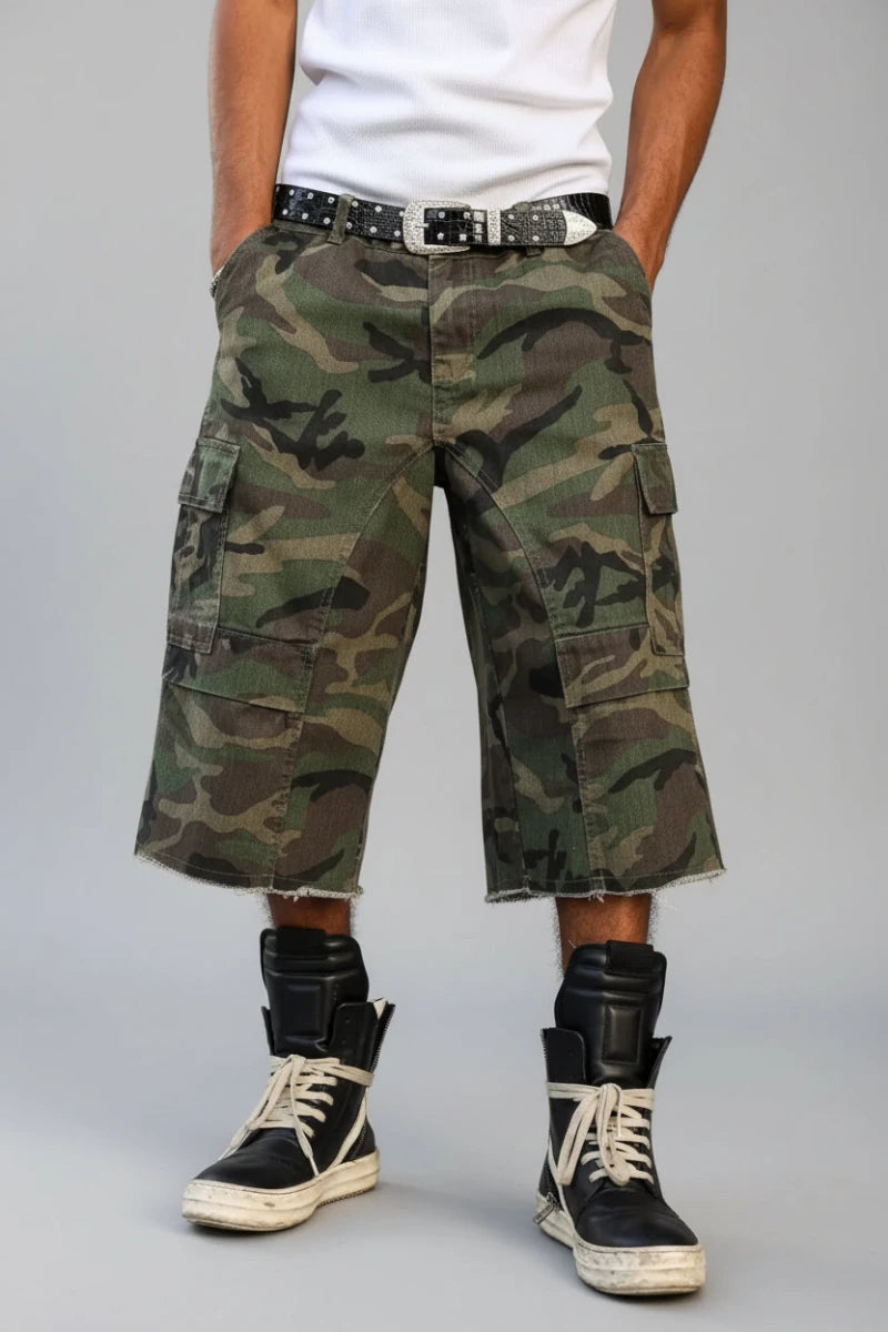 Long big boy camo jorts luxury Street wear. - GoSobiShop Boutique