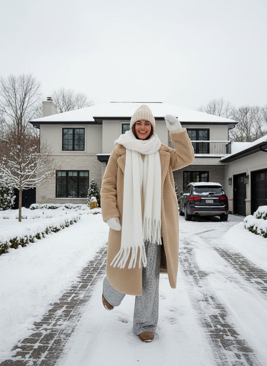 Long fleece teddy coat trench coat winter coat. - GoSobiShop Boutique