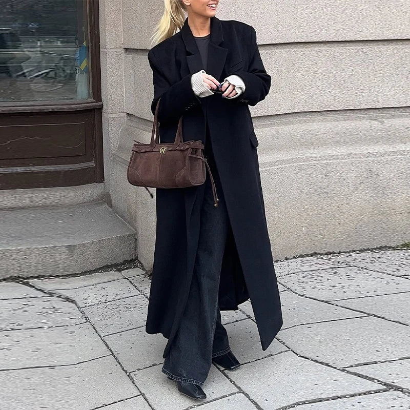 Long loose veta Long wool coat. - GoSobiShop Boutique