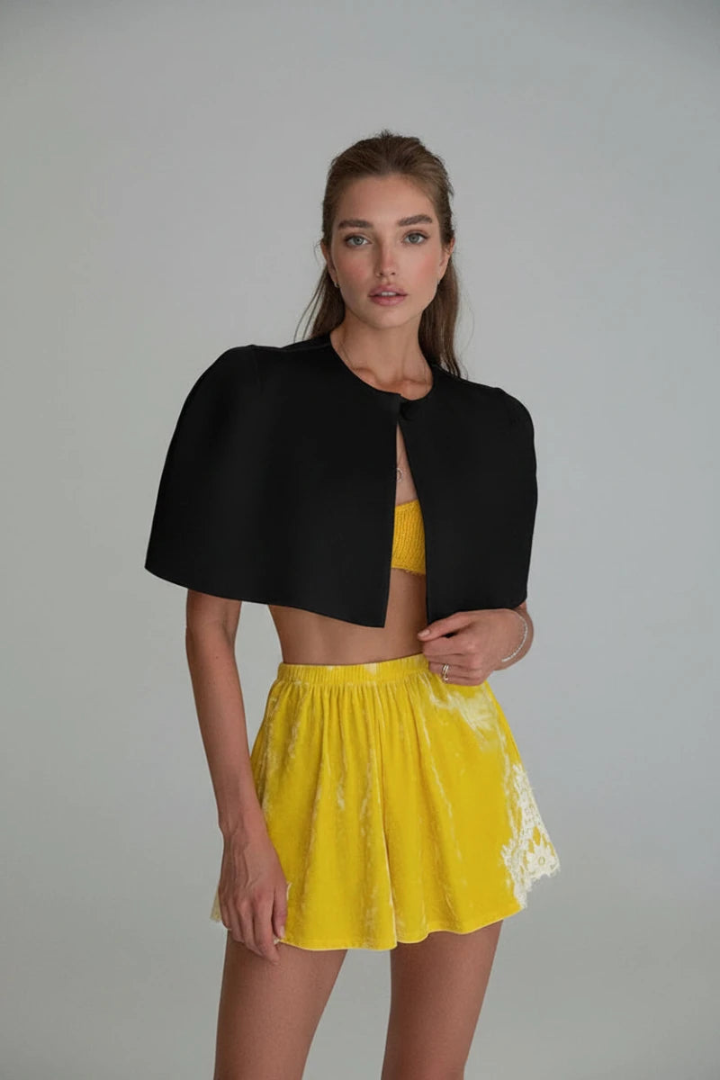 Lucy striped crop cape shrug. - GoSobiShop Boutique