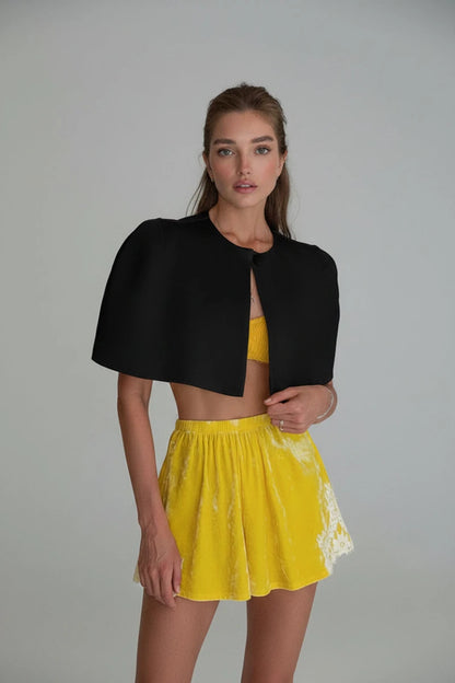 Lucy striped crop cape shrug. - GoSobiShop Boutique