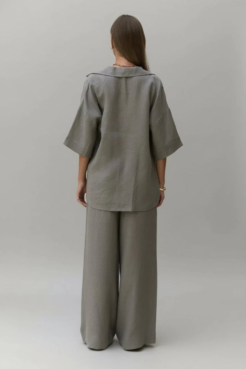 Luna 100% Cotton Relaxed Two-Piece Set - GoSobiShop Boutique