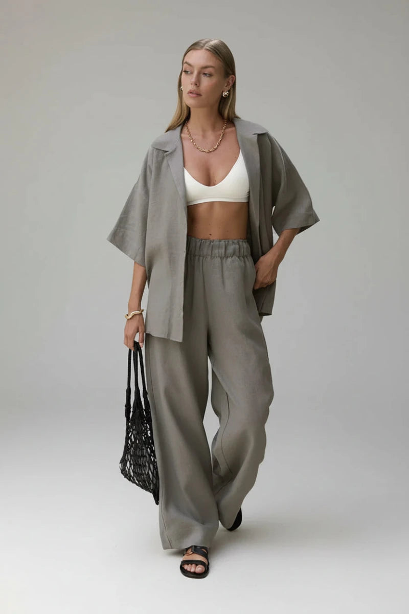 Luna 100% Cotton Relaxed Two-Piece Set - GoSobiShop Boutique
