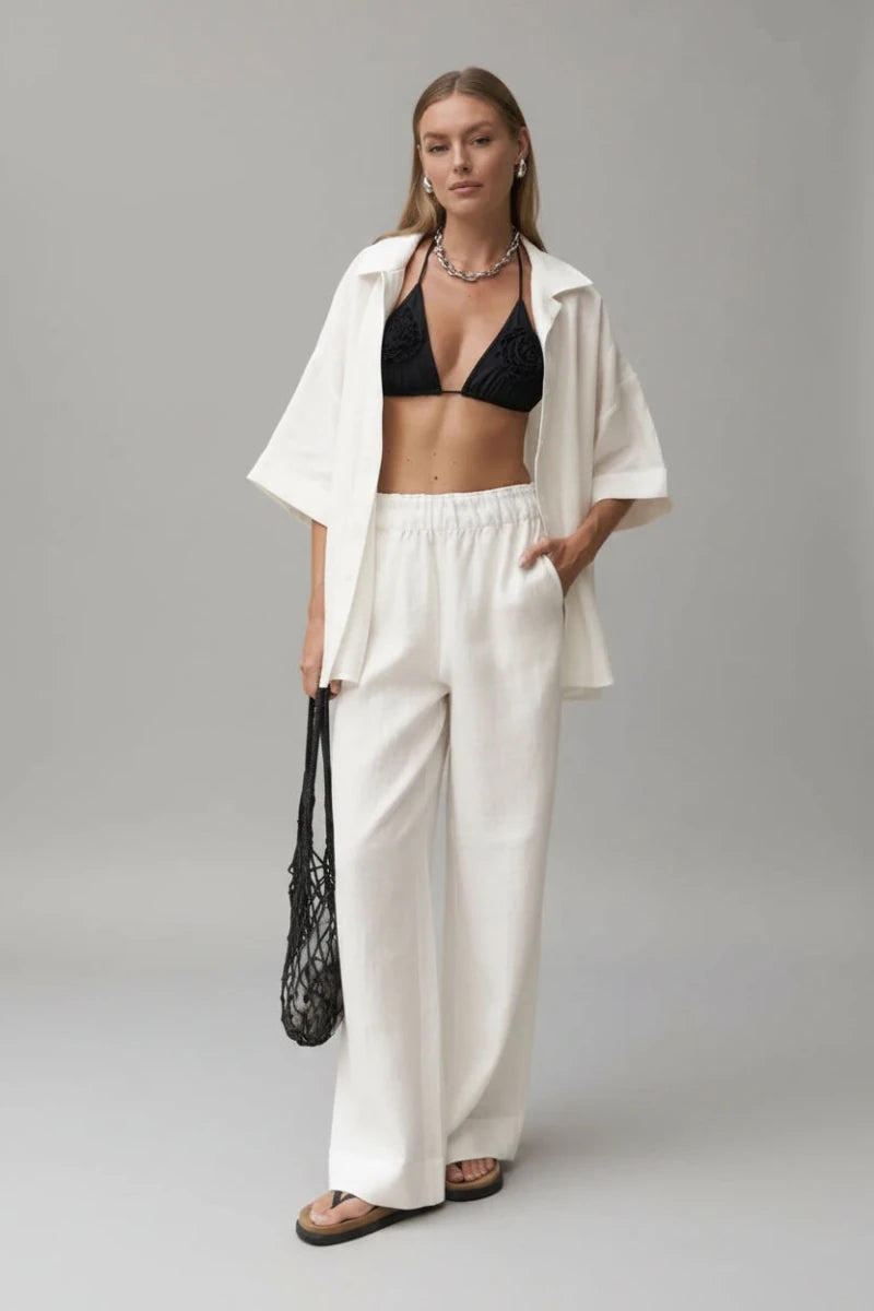 Luna 100% Cotton Relaxed Two-Piece Set - GoSobiShop Boutique