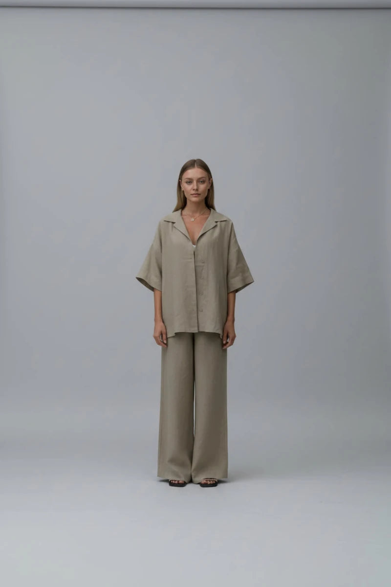 Luna 100% Cotton Relaxed Two-Piece Set - GoSobiShop Boutique