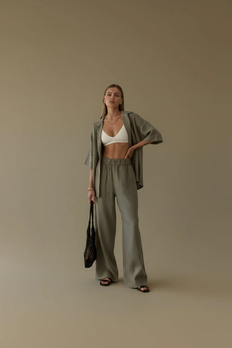 Luna 100% Cotton Relaxed Two-Piece Set - GoSobiShop Boutique