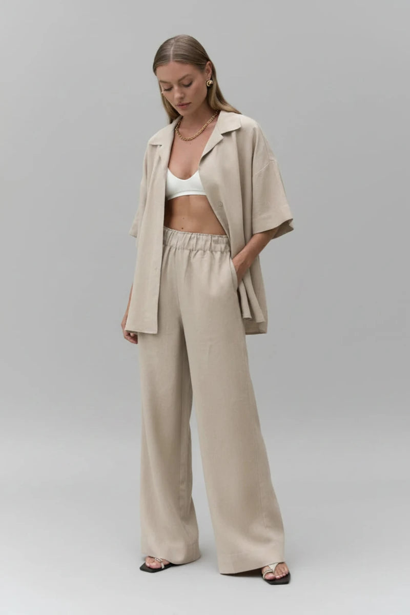 Luna 100% Cotton Relaxed Two-Piece Set - GoSobiShop Boutique