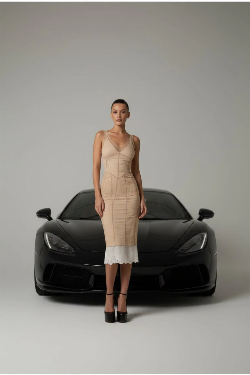 Luna Mesh Midi Dress - GoSobiShop Boutique