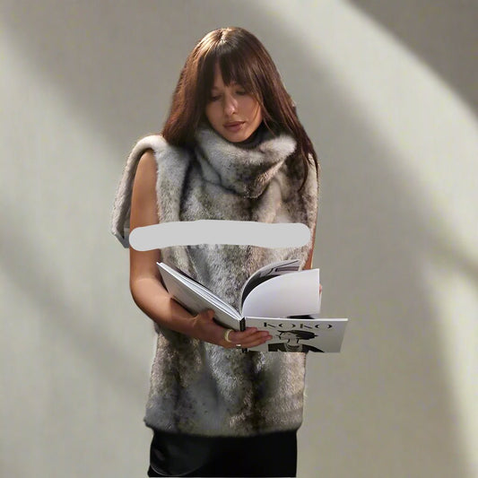 Luxury Faux Fur Vest Top turtleneck - GoSobiShop Boutique