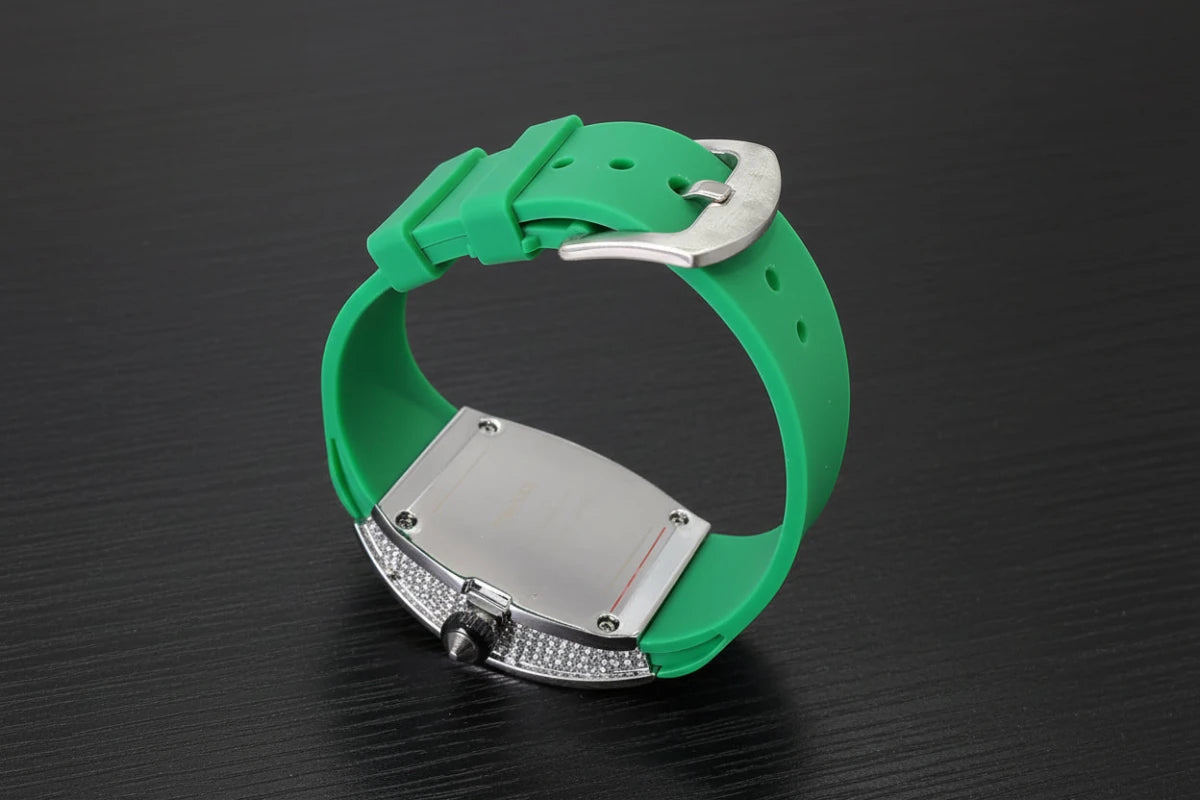 Luxury vortex iced out rubber strap wrist watch. - GoSobiShop Boutique