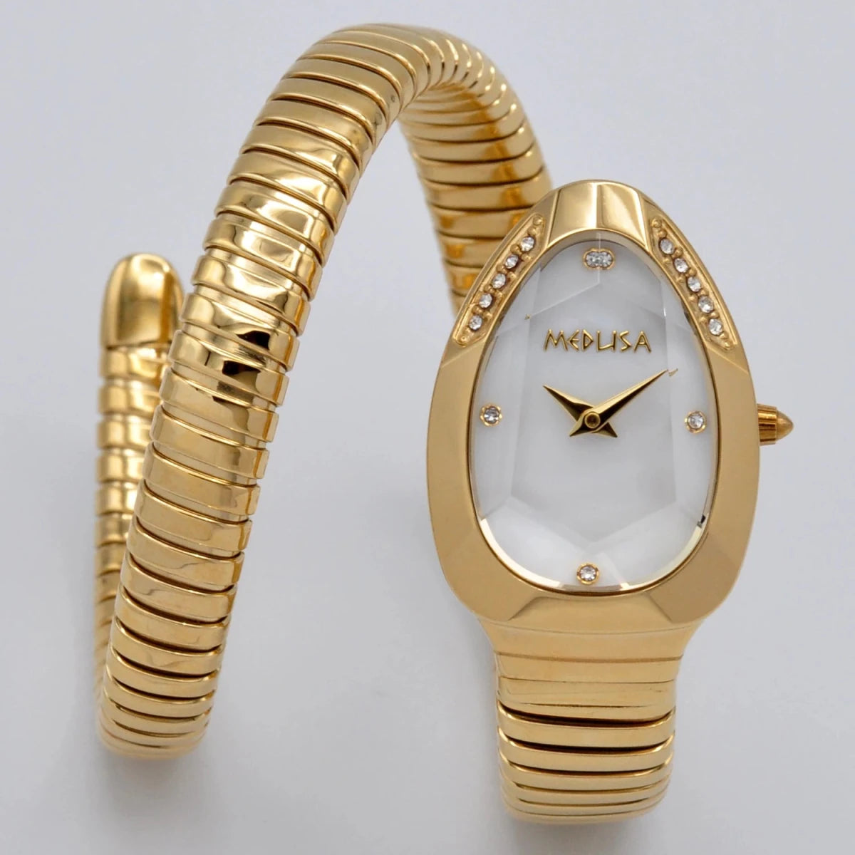 MED Greek snake bracelet diamond wristwatch. - GoSobiShop Boutique