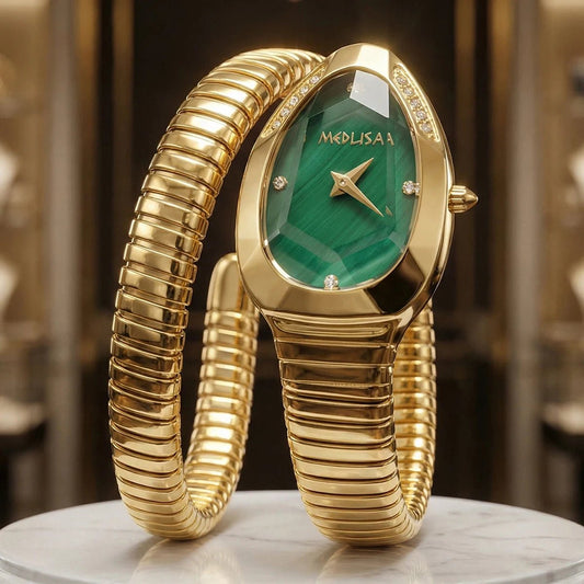 MED Greek snake bracelet diamond wristwatch. - GoSobiShop Boutique