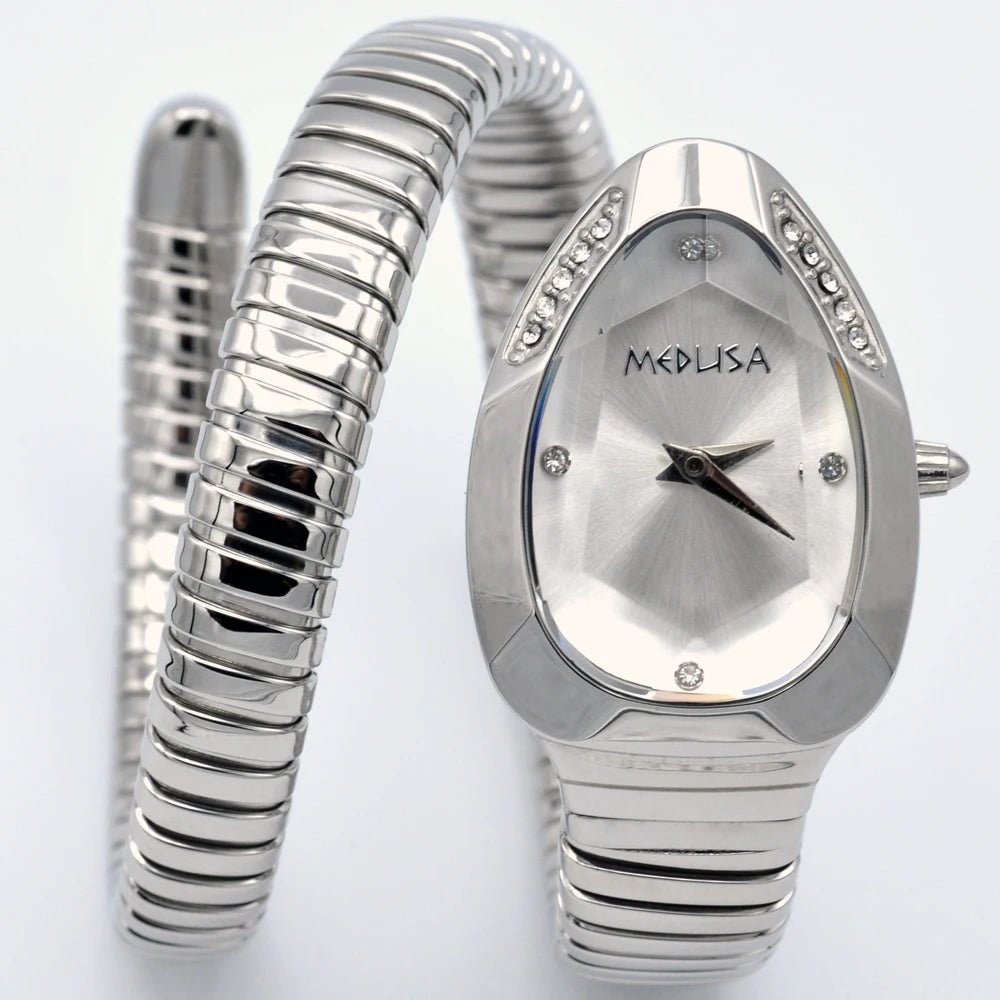 MED Greek snake bracelet diamond wristwatch. - GoSobiShop Boutique