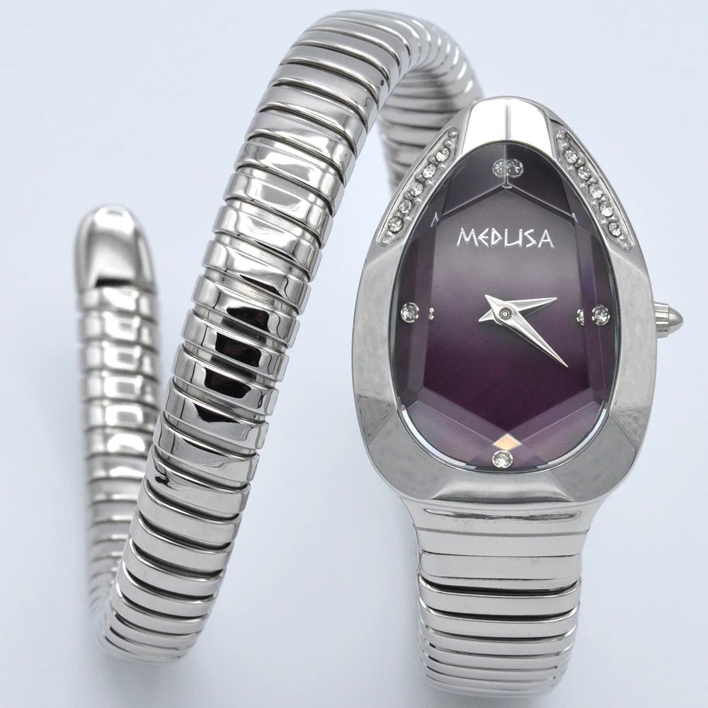 MED Greek snake bracelet diamond wristwatch. - GoSobiShop Boutique
