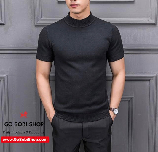 Men's short sleeve turtleneck t-shirt - GoSobiShop Boutique