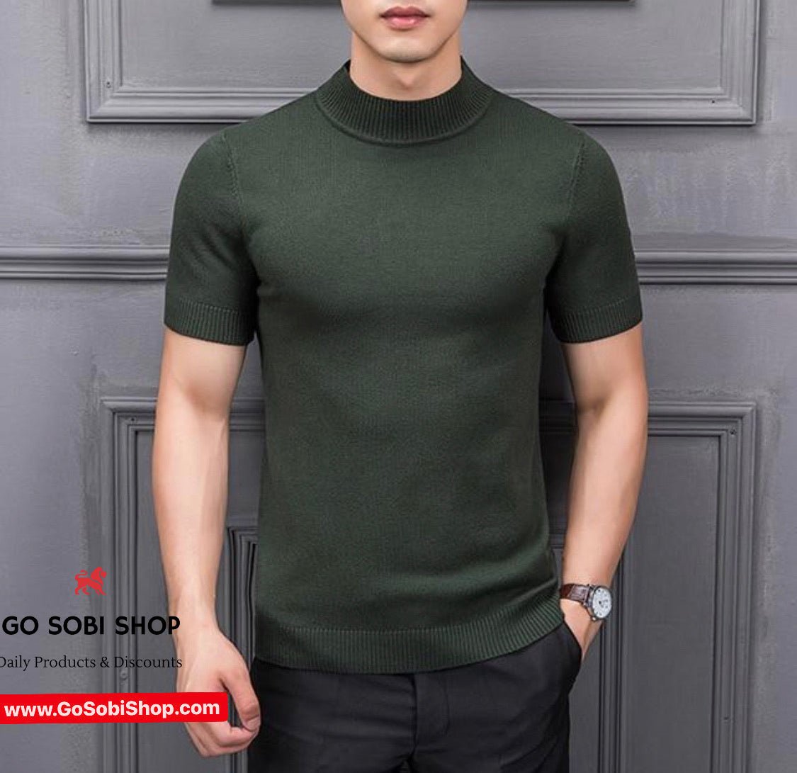 Men's short sleeve turtleneck t-shirt - GoSobiShop Boutique