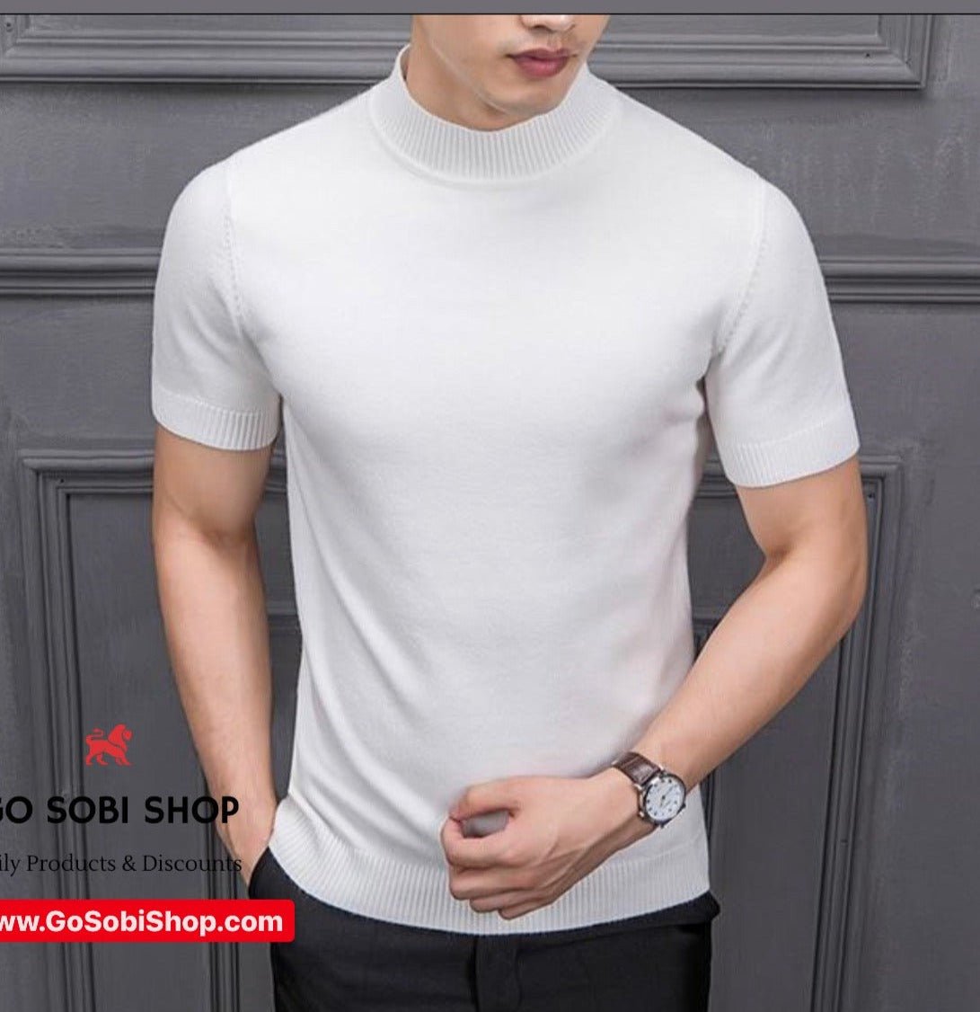 Men's short sleeve turtleneck t-shirt - GoSobiShop Boutique