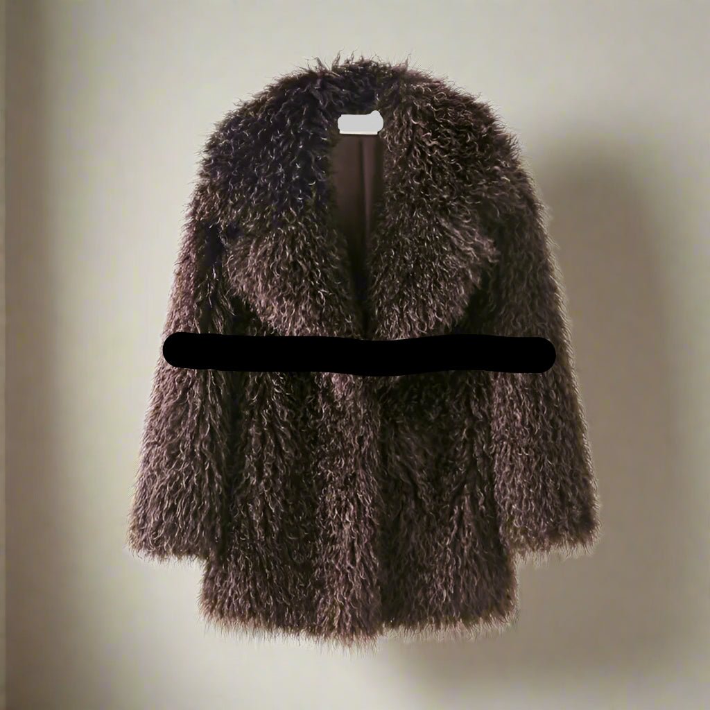 Mongolian faux fur coat fall jacket - GoSobiShop Boutique