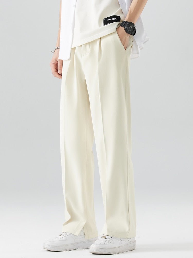New Summer men PALAZZO PANTS wide chinos wide leg trousers breathable straight loose pants - GoSobiShop Boutique