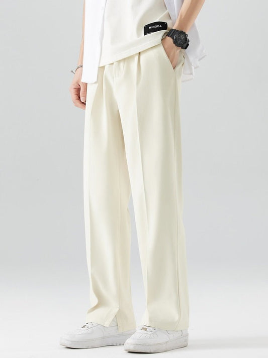 New Summer men PALAZZO PANTS wide chinos wide leg trousers breathable straight loose pants - GoSobiShop Boutique