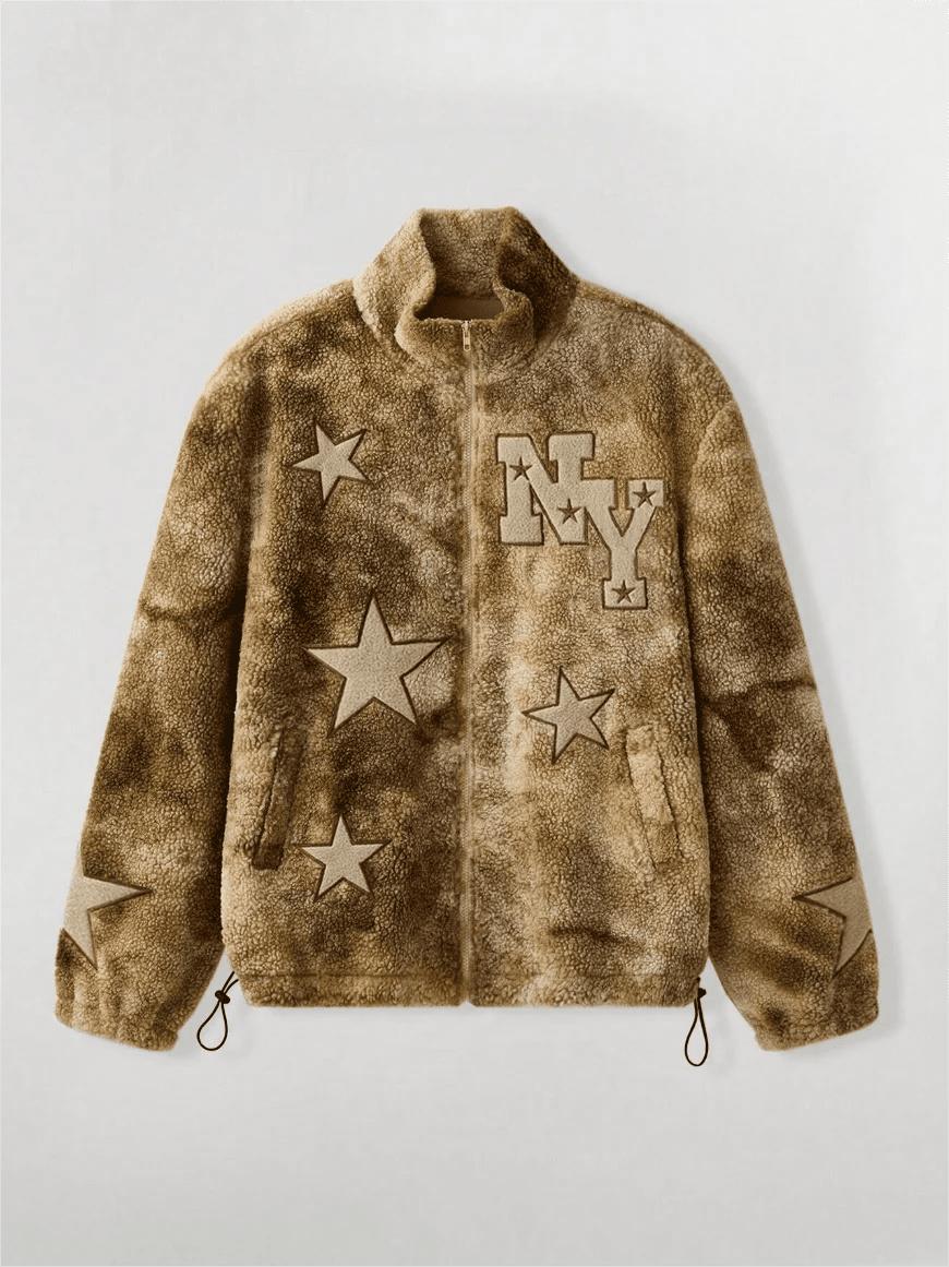 NY stars zipper fleece jacket. - GoSobiShop Boutique