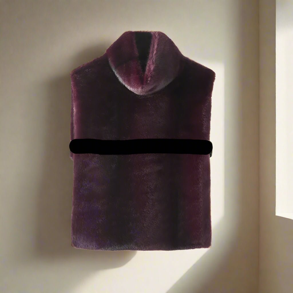 PAM turtleneck faux fur mink sleeveless jacket fur vest - GoSobiShop Boutique