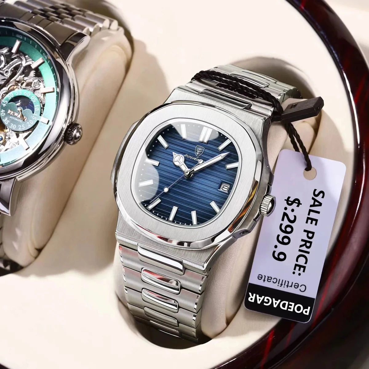 POEDAGAR Puerto Banus Watch Business Waterproof Stainless Steel Square Quartz - GoSobiShop Boutique