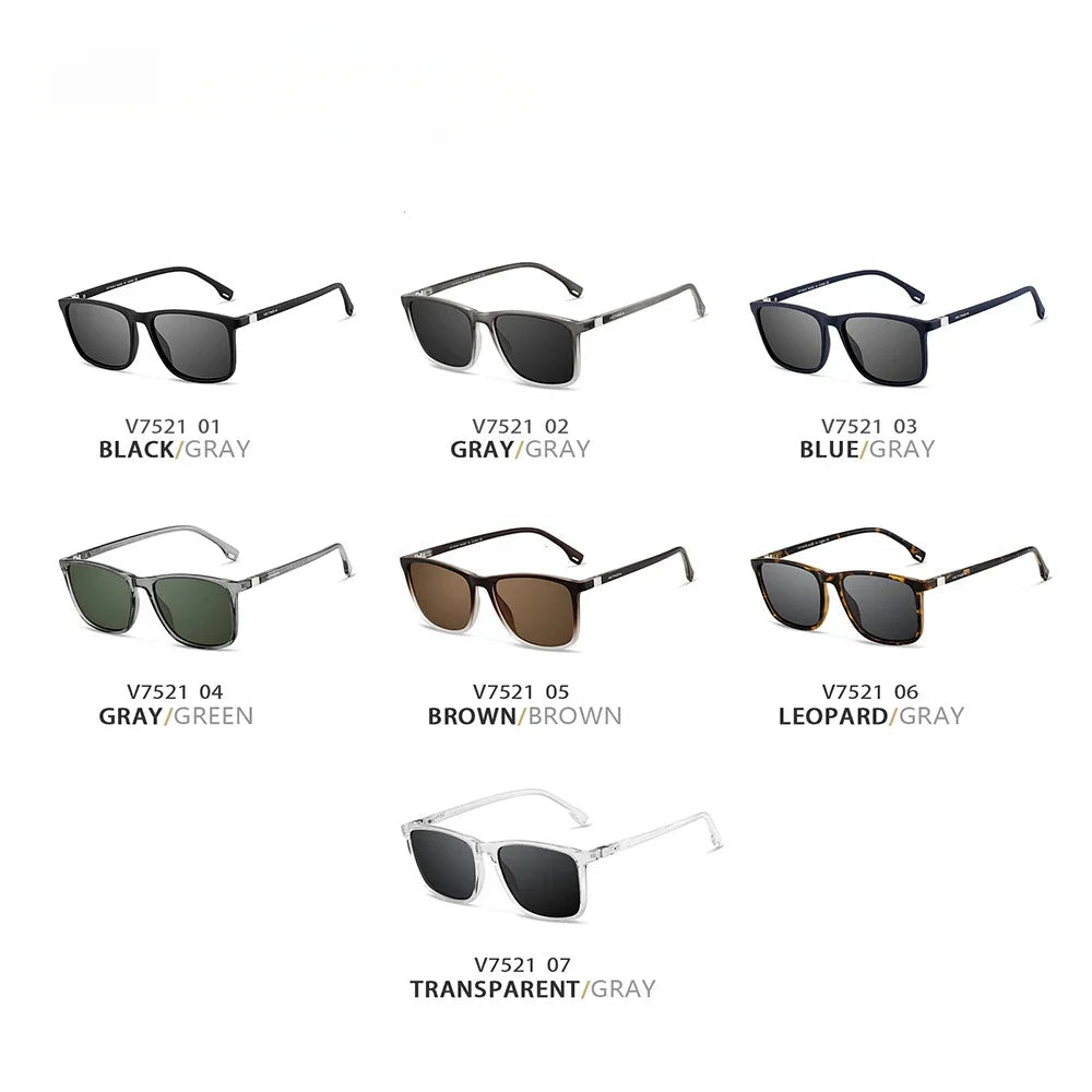 Polarized Square frame Unisex Retro TR90 Sunglasses. - GoSobiShop Boutique