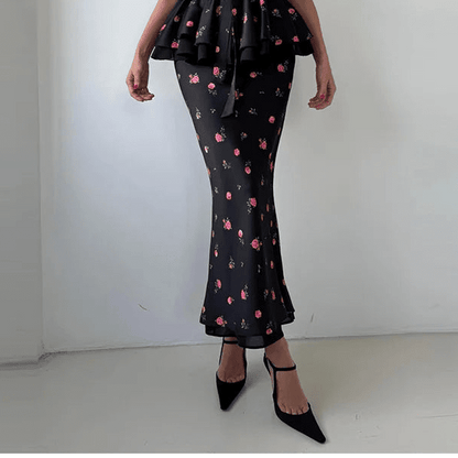 Printed Slim Two-Piece Set – Structured Floral Bodycon Outfit (Summer 2026) - GoSobiShop Boutique