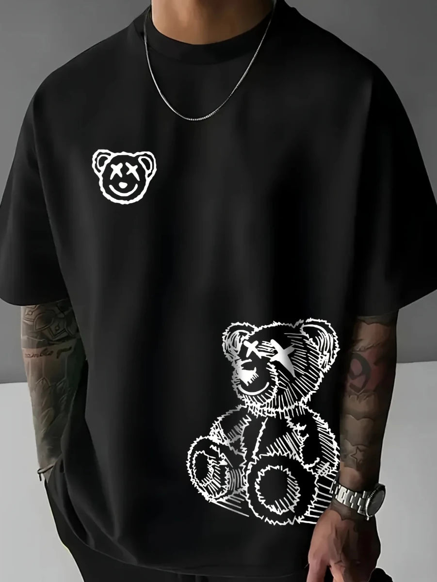 Pure cotton graphic bear summer tees - GoSobiShop Boutique