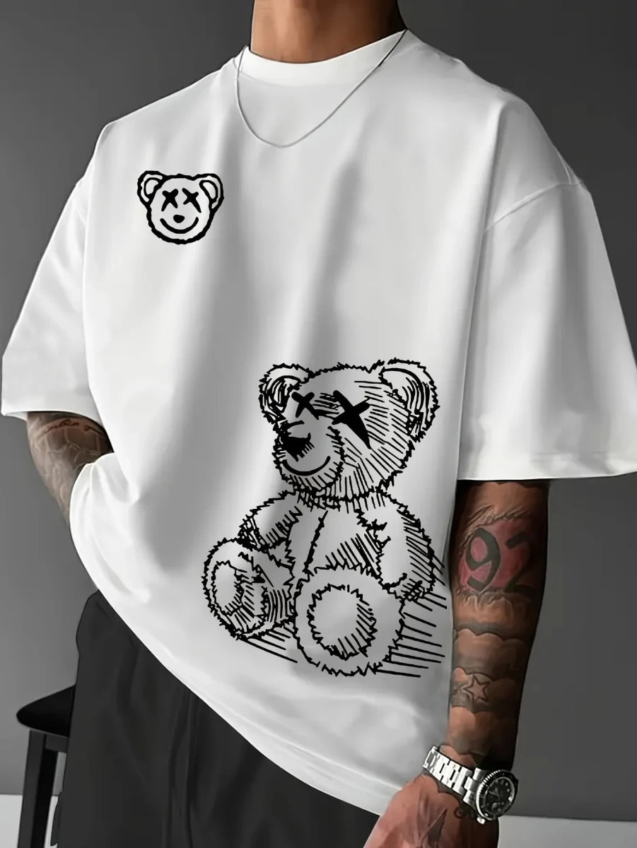Pure cotton graphic bear summer tees - GoSobiShop Boutique