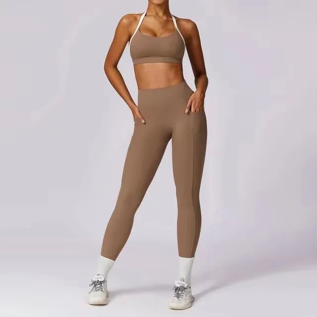 Push up sports bra and leggings 2 piece set - GoSobiShop Boutique
