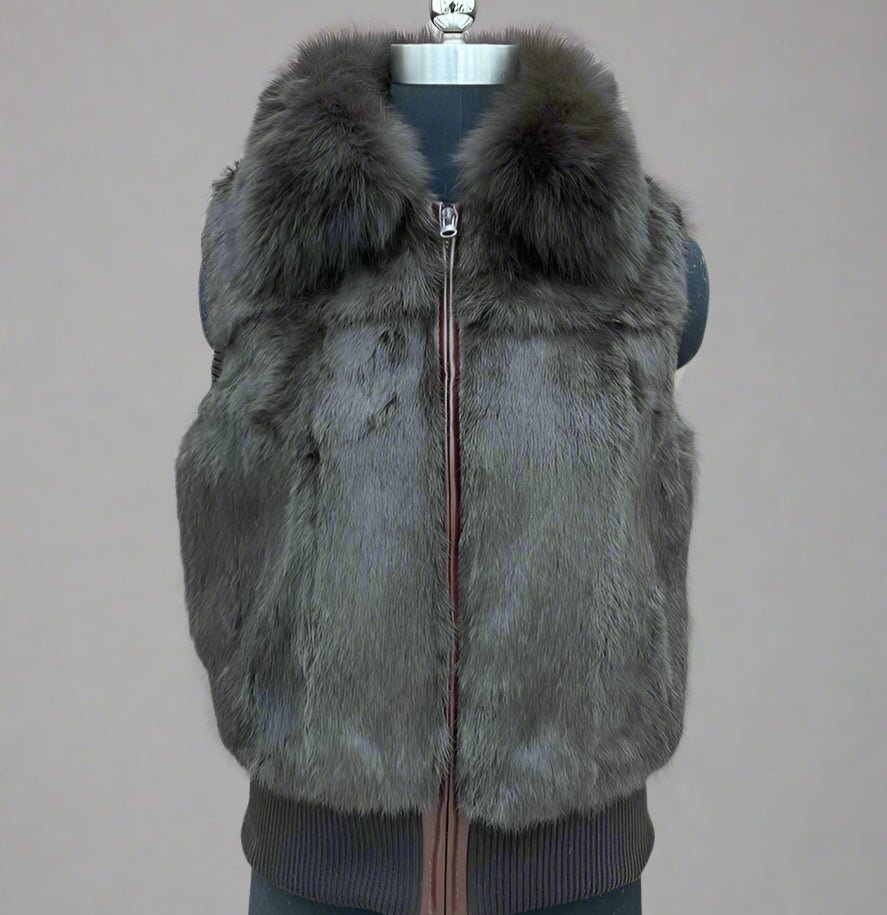Real rabbit fur vest fall top - GoSobiShop Boutique