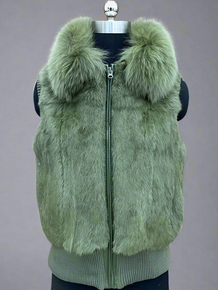 Real rabbit fur vest fall top - GoSobiShop Boutique