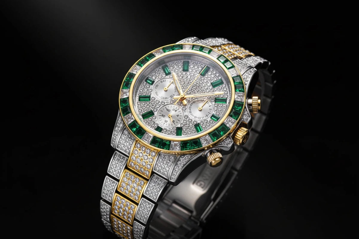 Regal Colorful Diamond Iced Out Quartz Watch. - GoSobiShop Boutique