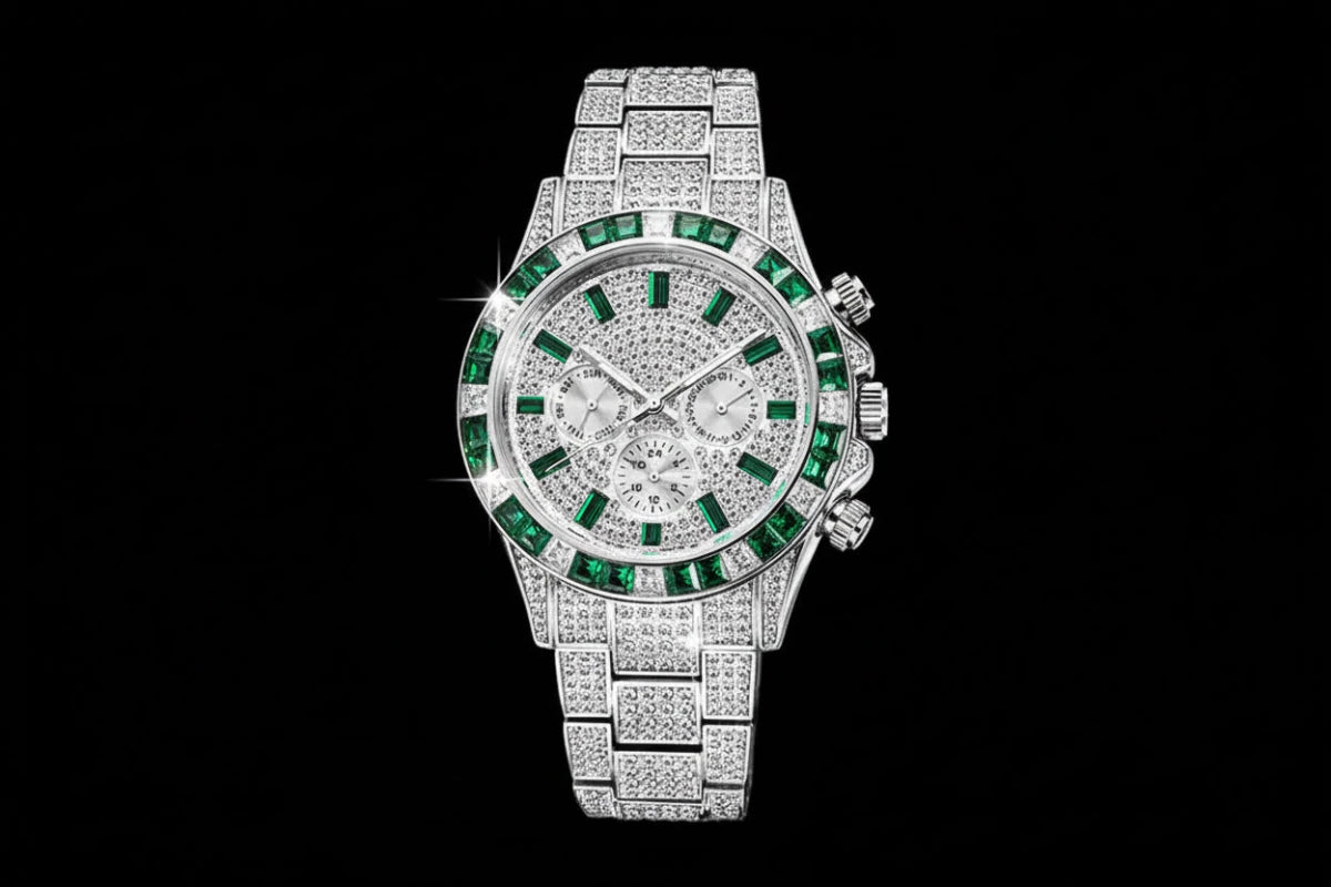 Regal Colorful Diamond Iced Out Quartz Watch. - GoSobiShop Boutique