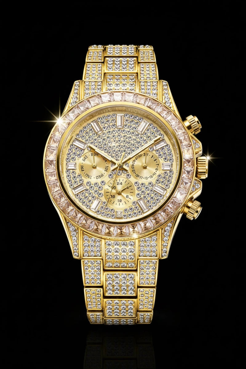 Regal Colorful Diamond Iced Out Quartz Watch. - GoSobiShop Boutique