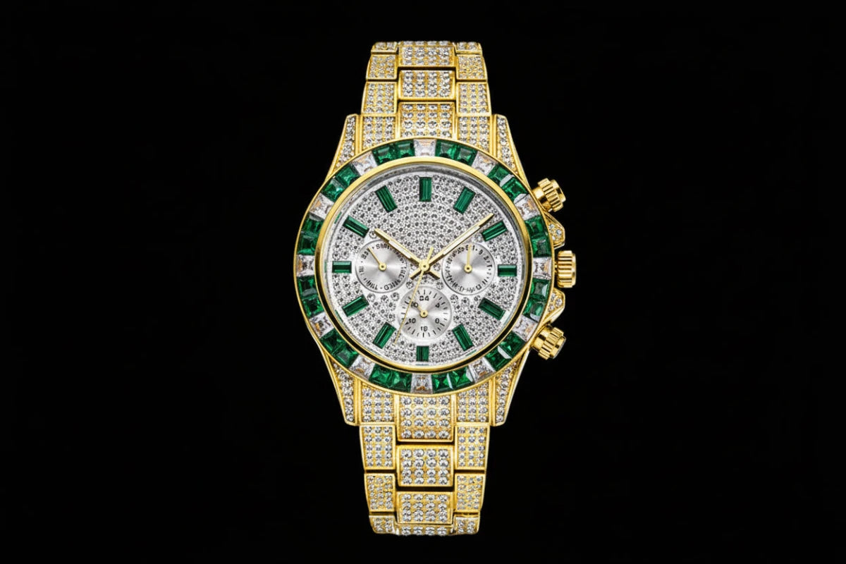 Regal Colorful Diamond Iced Out Quartz Watch. - GoSobiShop Boutique