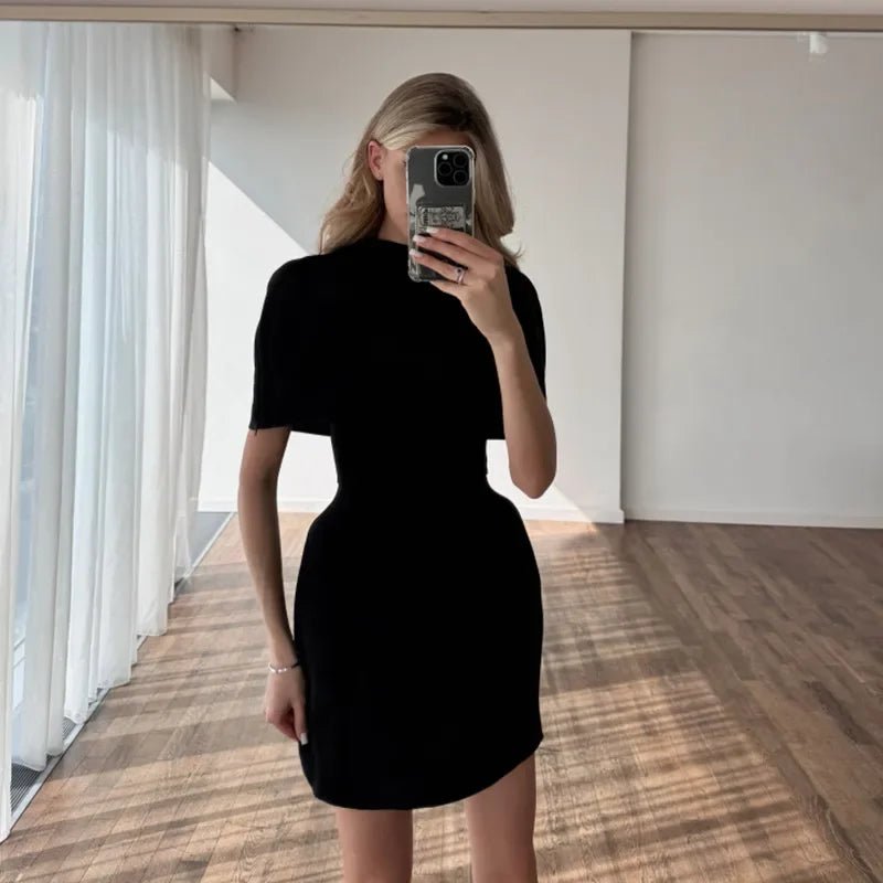 Removable top Cape high waisted two piece slip mini dress. - GoSobiShop Boutique