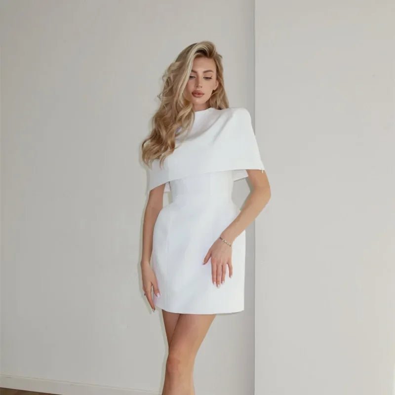 Removable top Cape high waisted two piece slip mini dress. - GoSobiShop Boutique