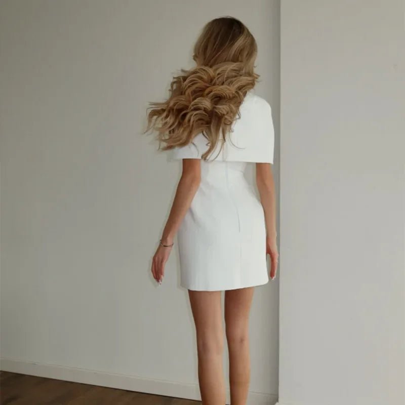 Removable top Cape high waisted two piece slip mini dress. - GoSobiShop Boutique